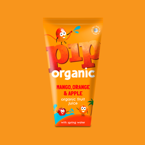 Pip Organic Mango, Orange & Apple Fruity Juice with Water 180g x 4 (Pack of 4)