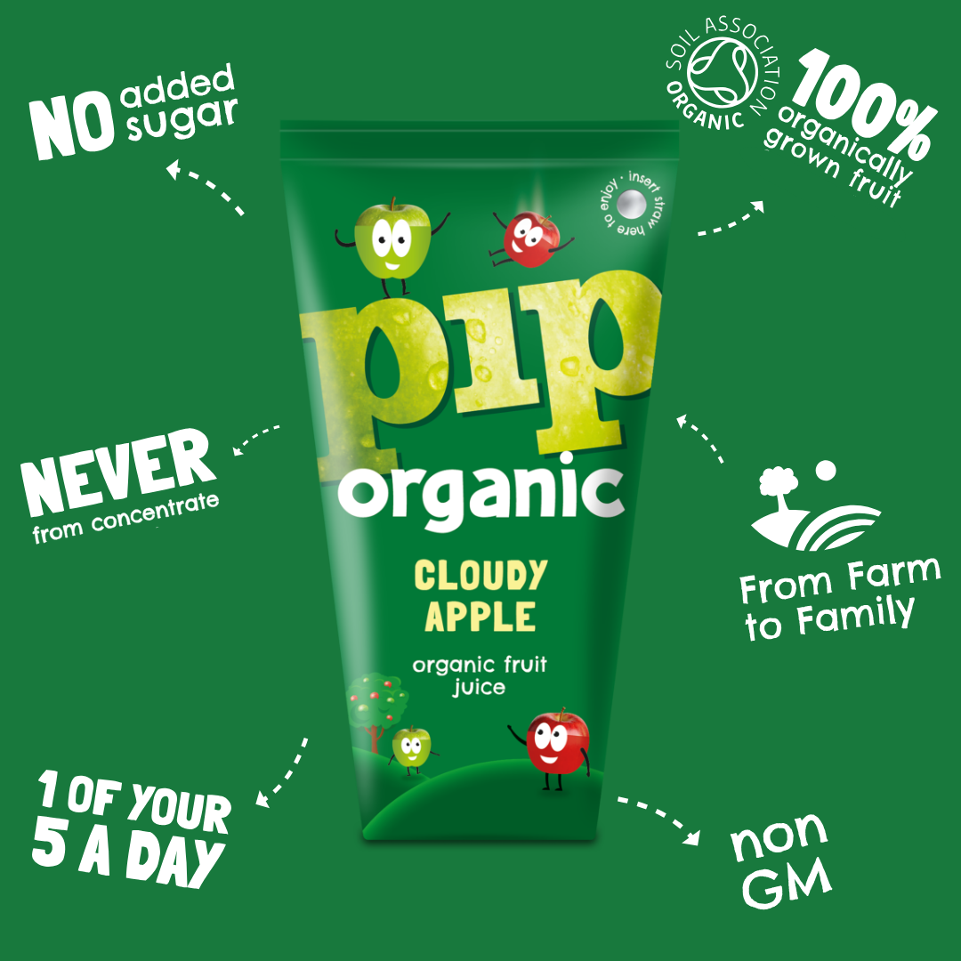 Pip Organic Cloudy Apple Fruit Juice 180g x 4 (Pack of 4)