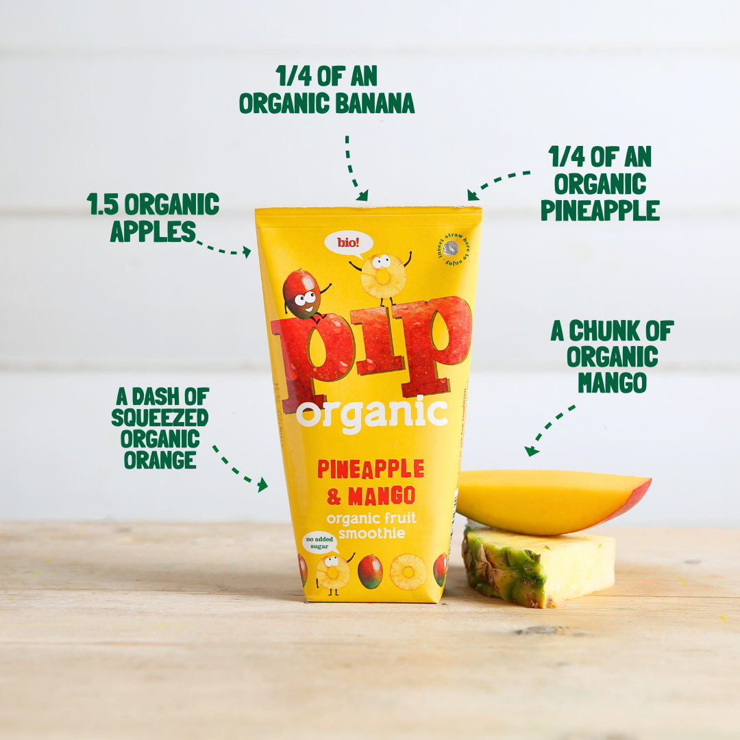 Pip Organic Pineapple & Mango Smoothie 180g x 4 (Pack of 4)