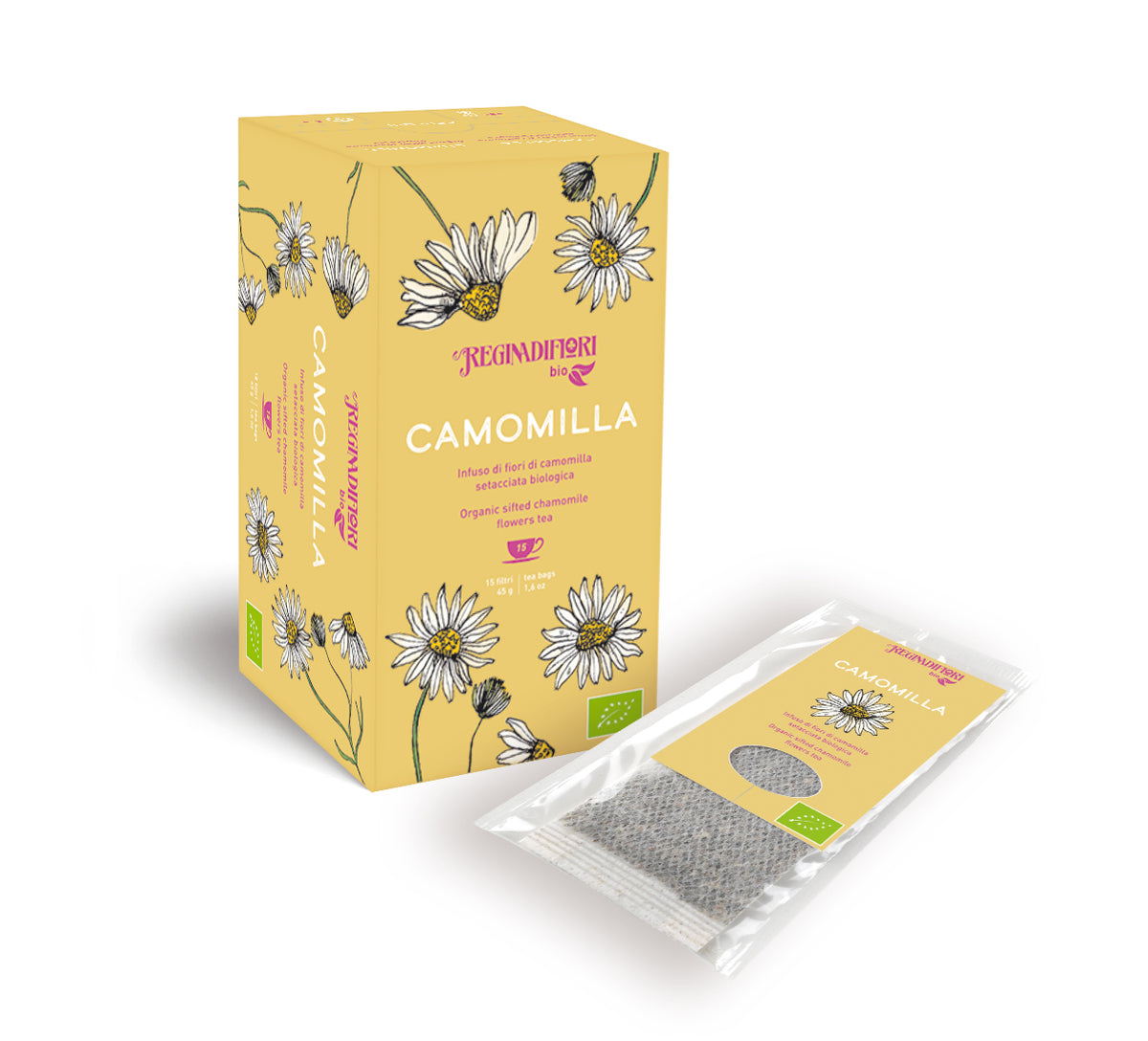 Regina di Fiori Organic Chamomile Infusion - 15 Tea Bags x 3g