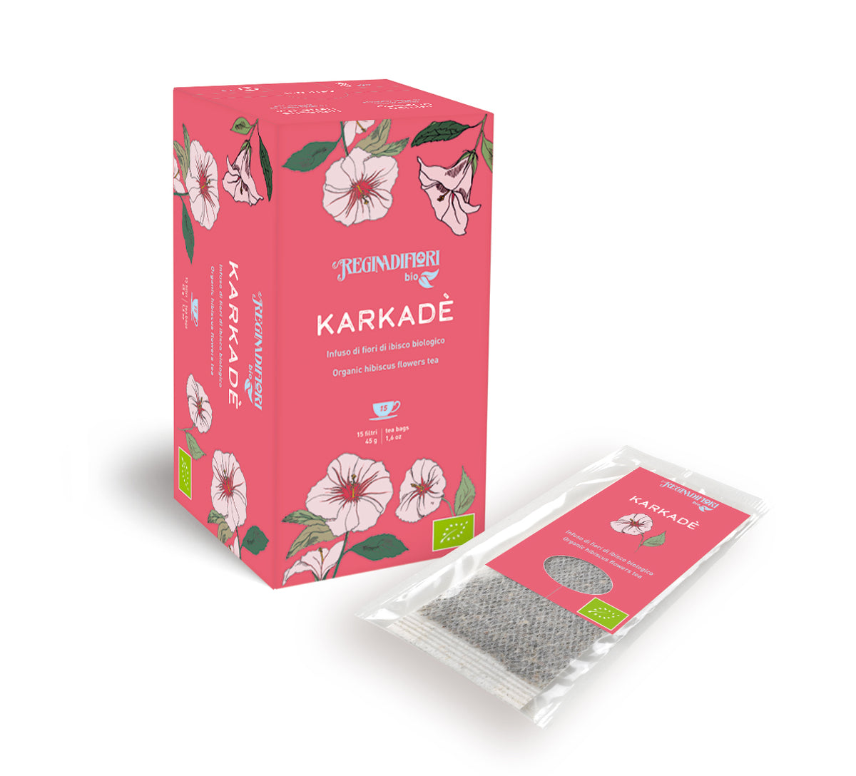 Regina di Fiori Organic Hibiscus Karkade Infusion - 15 Tea Bags x 3g