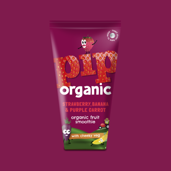 Pip Organic Strawberry, Banana & Purple Carrot Smoothie 180g x 4 (Pack of 4)
