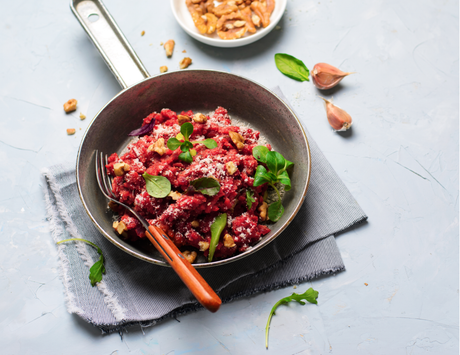Vegan Beetroot Risotto (with Beetroot Powder)