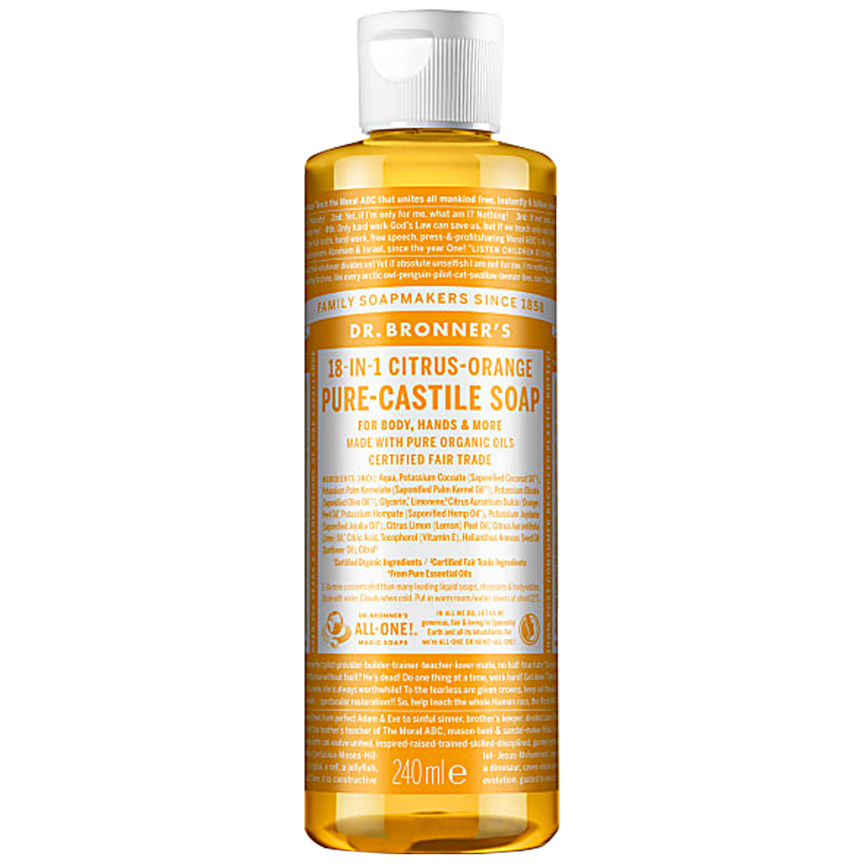 Dr. Bronner's All-One Citrus-Orange Magic Soap 240g