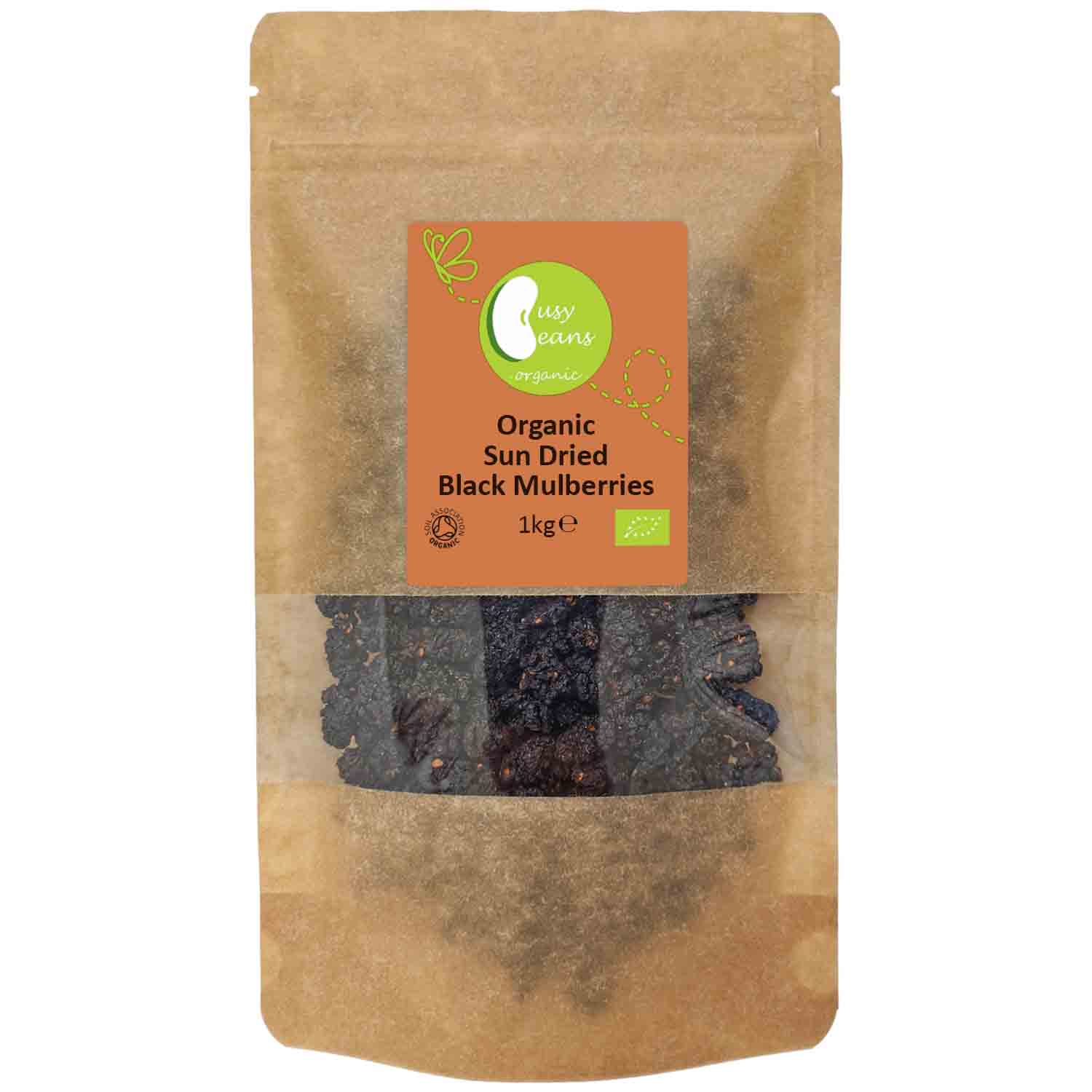 Organic Sun Dried Black Mulberries – Busy Beans Organic